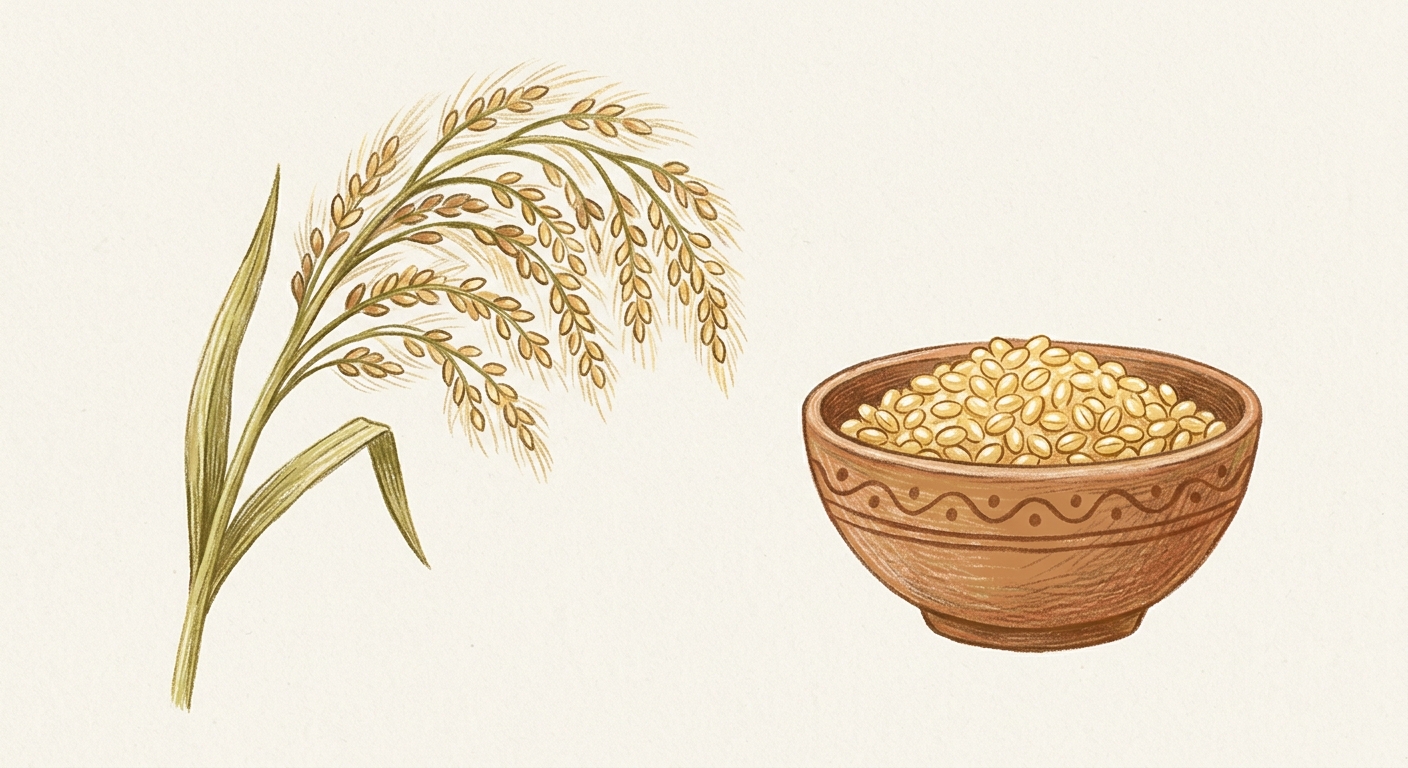 Storybook illustration of proso millet