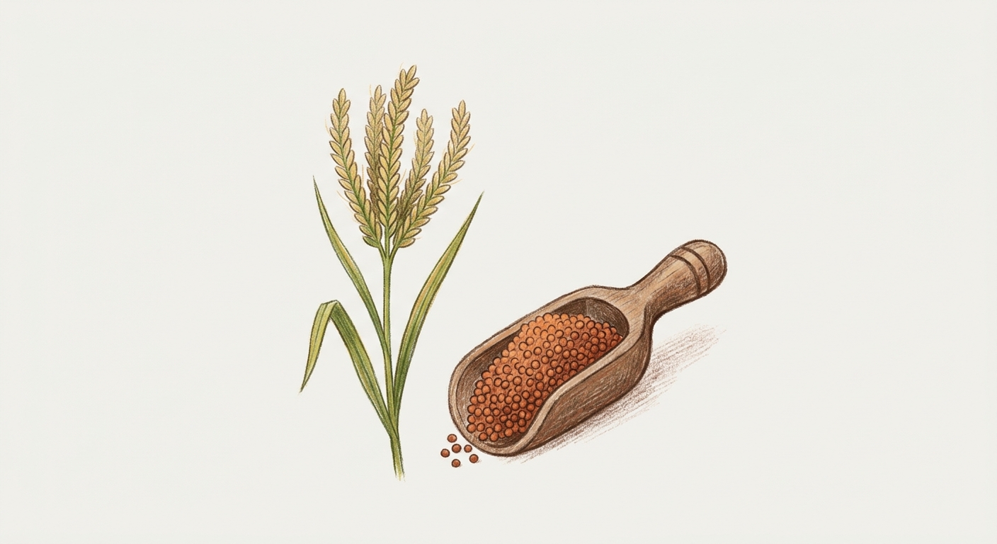 Storybook illustration of ragi