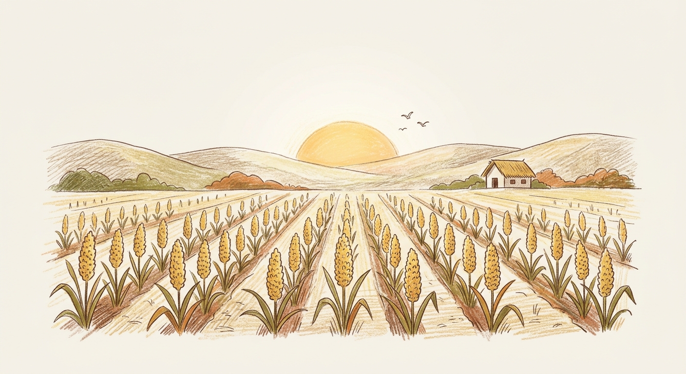 Storybook illustration of scene field